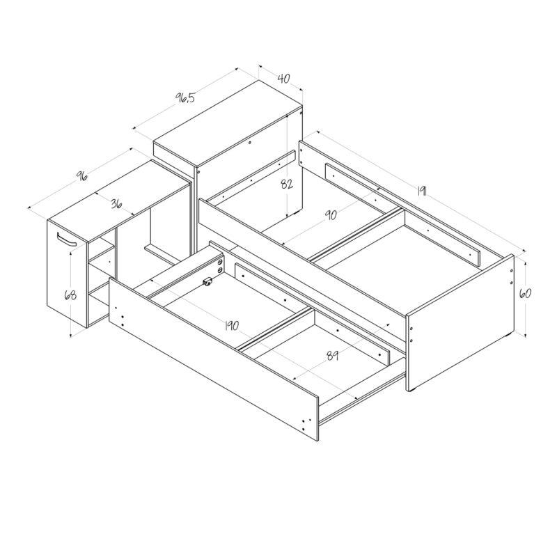 Cama Nido Multifuncional Lisboa Wengue