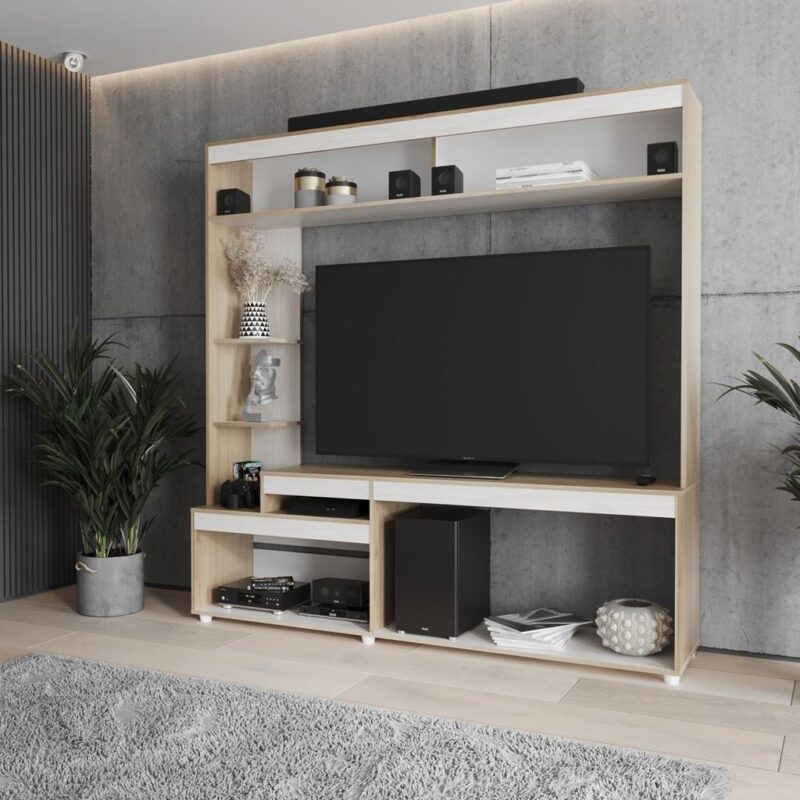Centro de Entretenimiento para TV de 65" Cler Rovere-Niebla