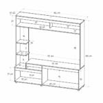 Centro de Entretenimiento para TV de 65" Cler Rovere-Niebla