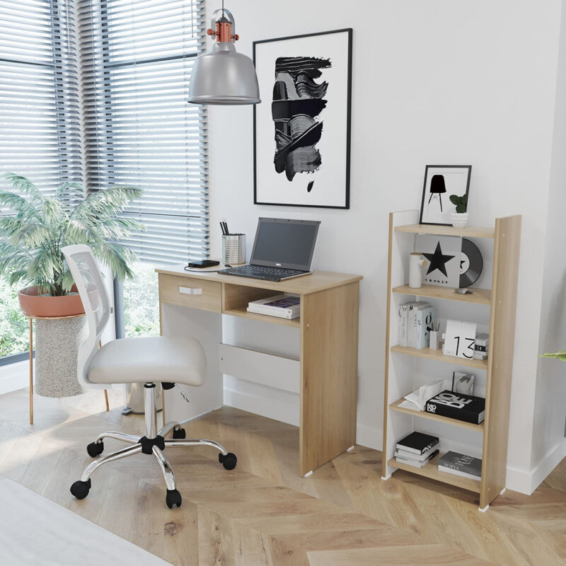 Combo Biblioteca y Escritorio Basic Rovere