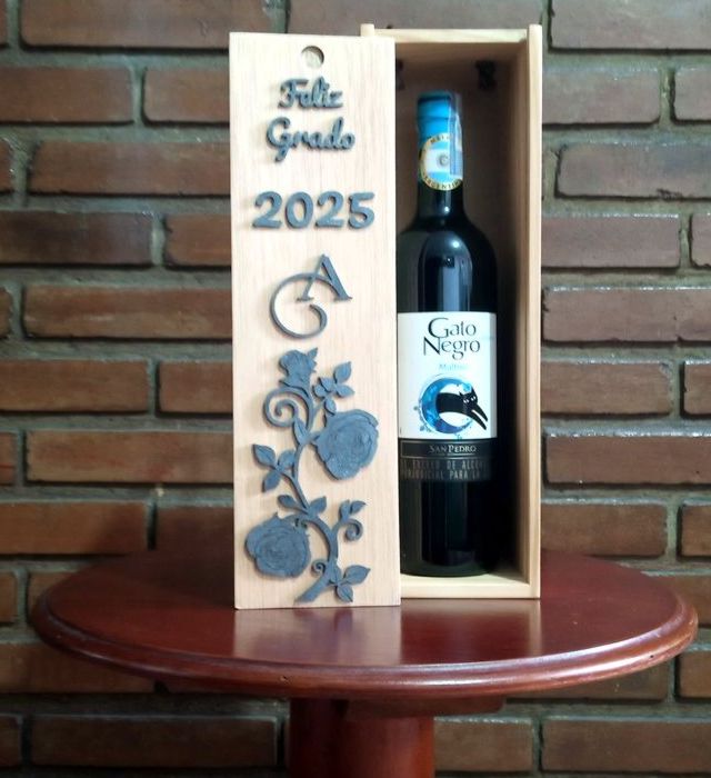 Caja de Vino Personalizada en Madera de Pino